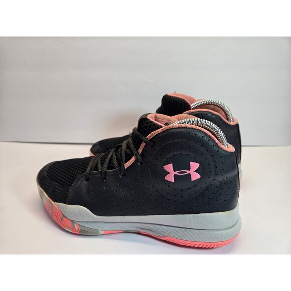 Youth Under Armour GS Jet Sz 6.5Y Black/Pink Basketball Shoes 3022121-004 - Picture 1 of 8
